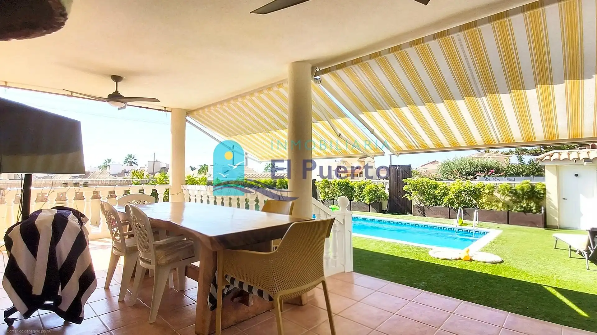 Terraza de Casa o chalet en venta en Mazarrón con Jardín privado, Terraza y Piscina
