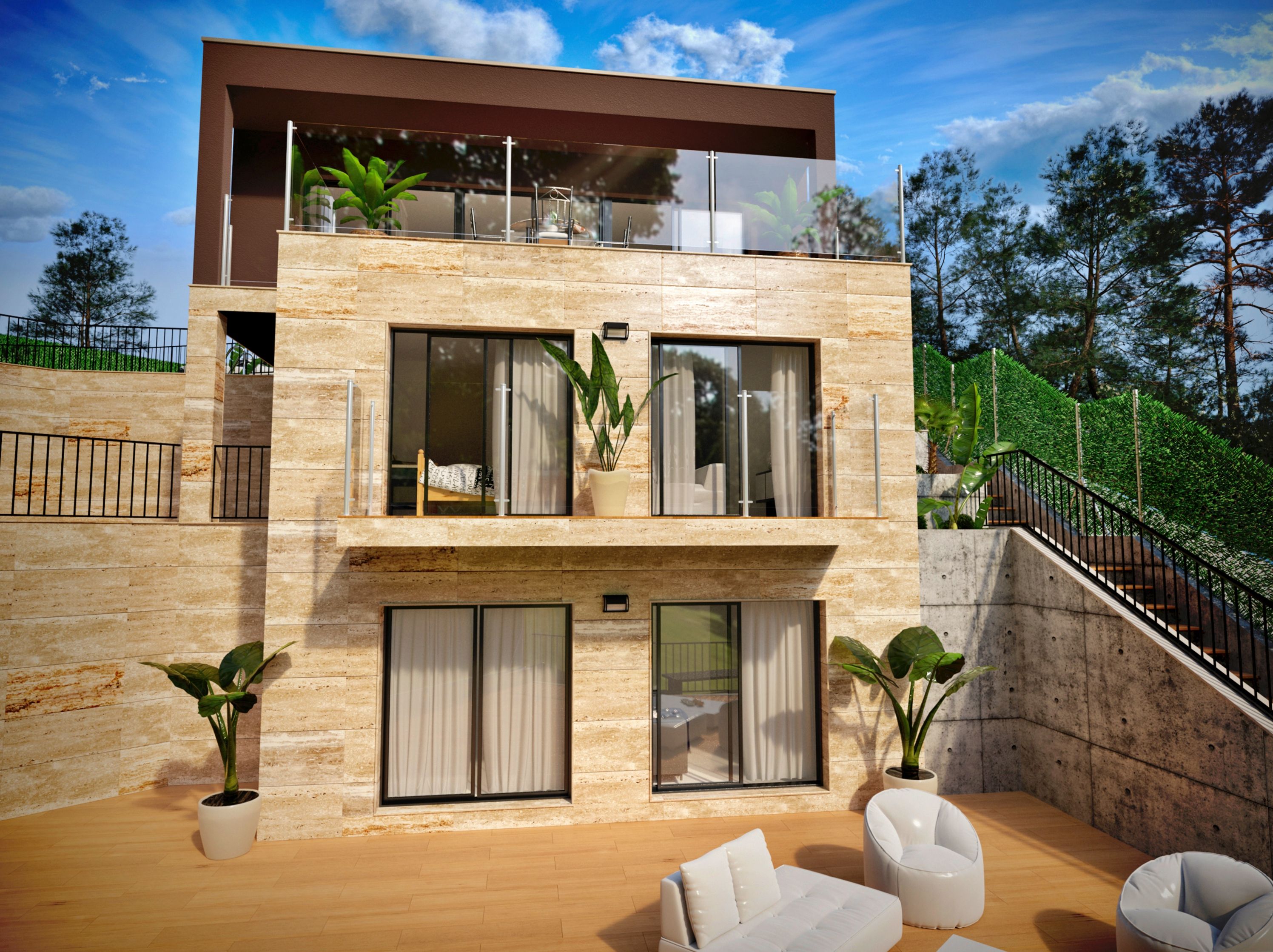 Vista exterior de Casa o xalet en venda en Lloret de Mar amb Jardí privat, Terrassa i Piscina