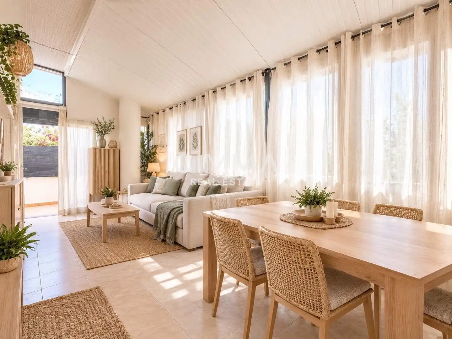 Wohnzimmer von Erdgeschoss zum Verkauf in Villajoyosa / La Vila Joiosa mit Privatgarten, Terrasse und Schwimmbad
