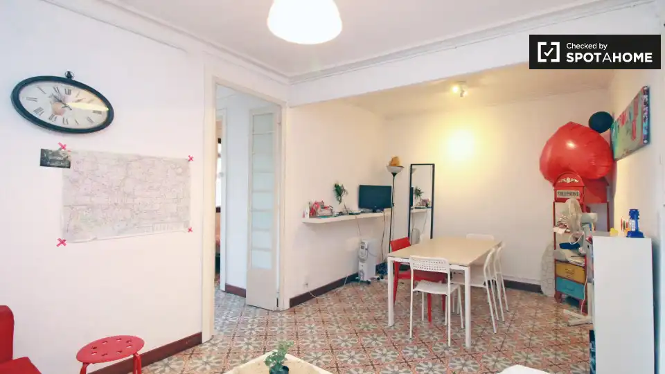 Living room of Flat for share in Barcelona  with Air Conditioner, Heating and Furnished