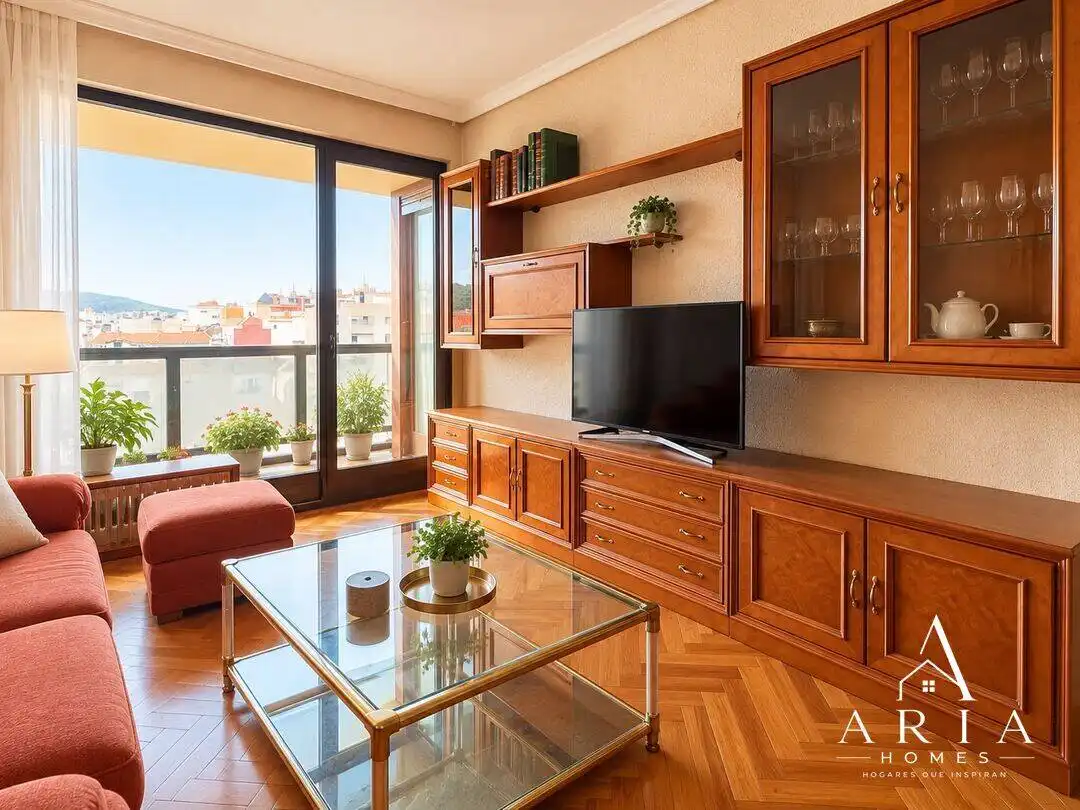 Living room of Flat for sale in Bilbao   with Heating, Terrace and Furnished