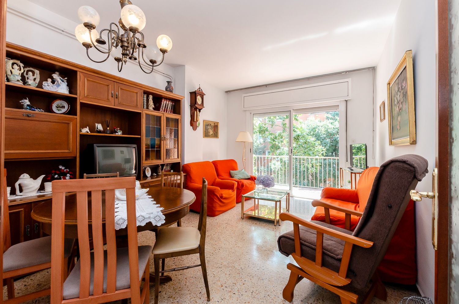 Living room of Flat for sale in  Barcelona Capital  with Furnished and Balcony