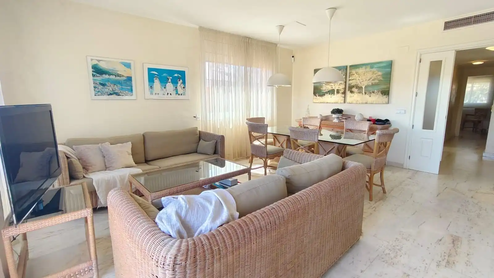 Wohnzimmer von Maisonette zur Miete in Sant Feliu de Guíxols mit Klimaanlage, Möbliert und Gemeinschaftspool