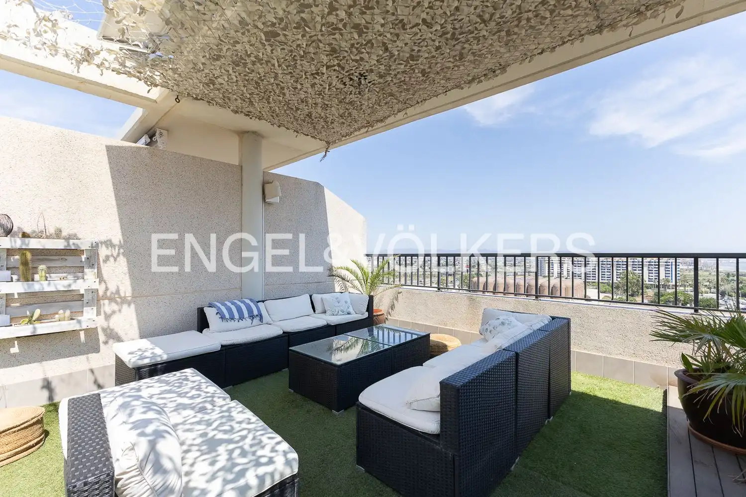 Terrasse von Dachboden zur Miete in Alboraya mit Klimaanlage, Heizung und Terrasse