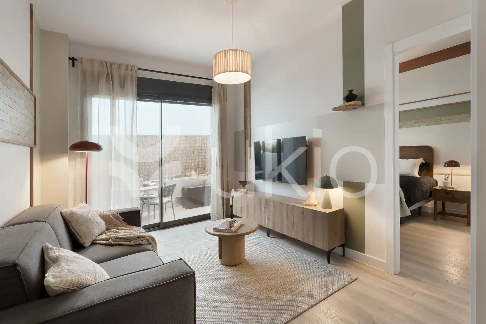 Wohnzimmer von Wohnungen zur Miete in Madrid mit Heizung, Terrasse und Möbliert