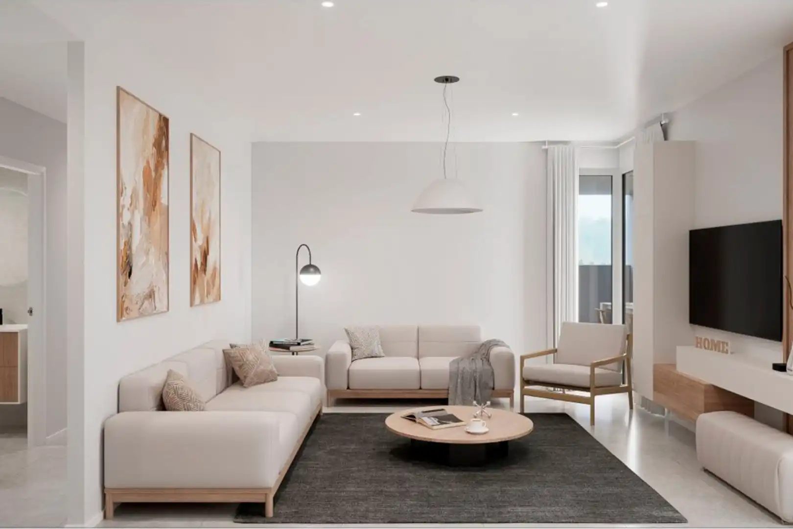 Living room of Flat for sale in Los Alcázares  with Air Conditioner, Private garden and Terrace
