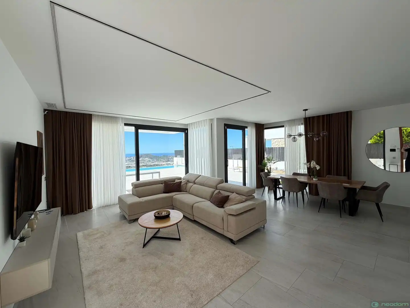 Sala de estar de Casa o chalet de alquiler en Finestrat con Aire acondicionado, Calefacción y Terraza