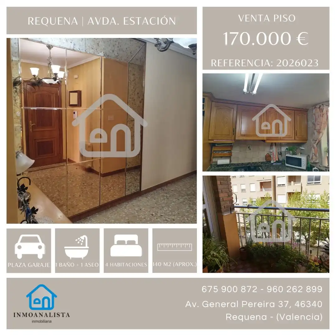 Kitchen of Flat for sale in Requena  with Heating, Storage room and Balcony