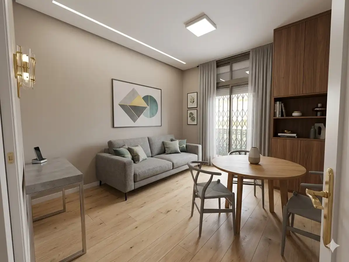 Sala d'estar de Pis en venda en  Barcelona Capital amb Balcó