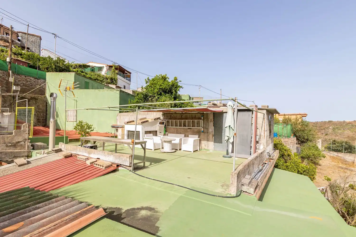 Terrassa de Casa o xalet en venda en Vega de San Mateo amb Jardí privat, Traster i Balcó