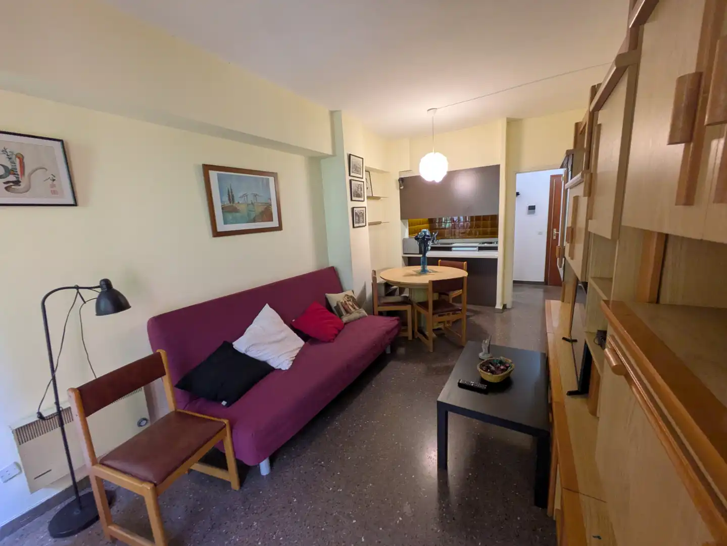 Sala d'estar de Pis en venda en Barcelona amb Calefacció, Moblat i Rentadora