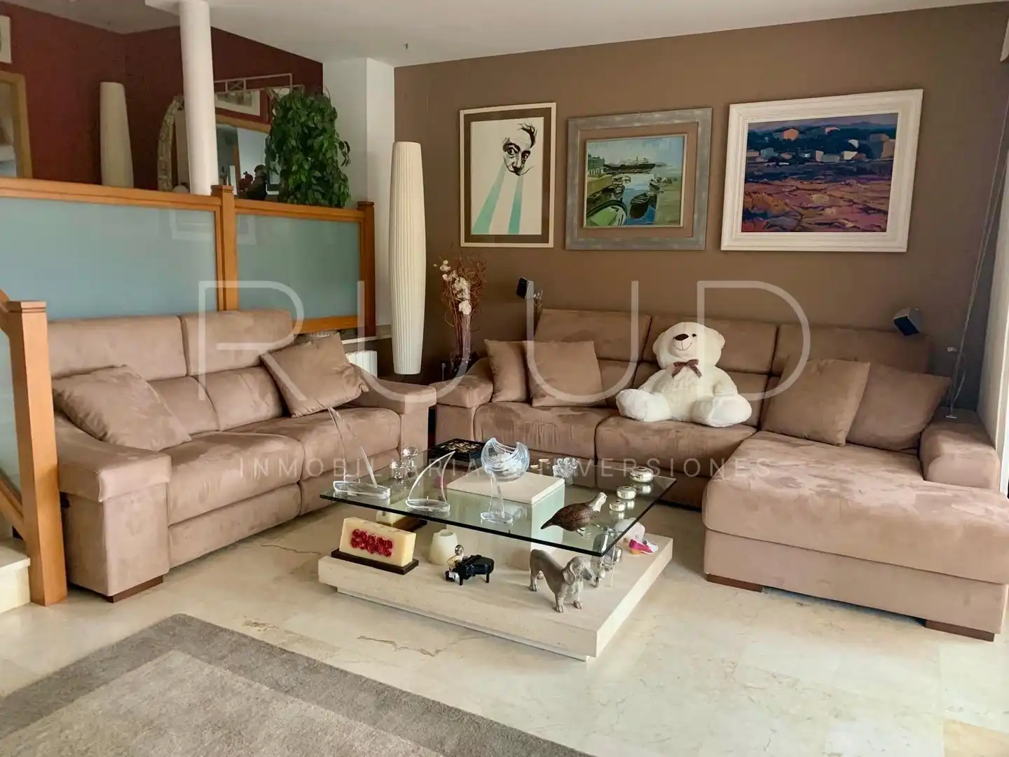 Wohnzimmer von Einfamilien-Reihenhaus zur Miete in Sant Feliu de Guíxols mit Klimaanlage, Heizung und Privatgarten