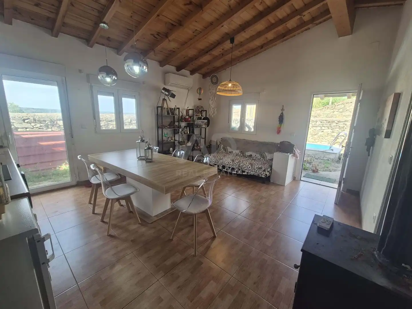 Dining room of Country homes for sale in Bermellar  with Heating, Terrace and Swimming Pool