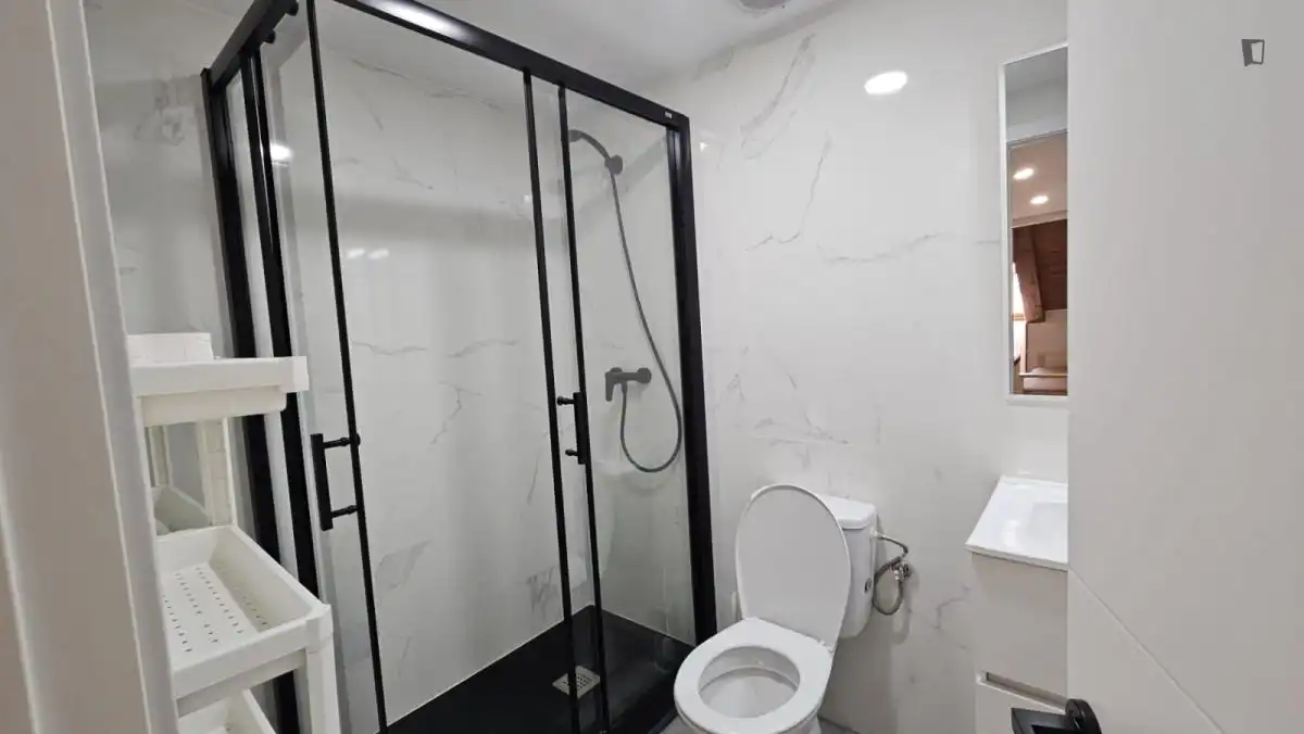 Baño de Estudio de alquiler en Madrid con Aire acondicionado, Calefacción y Amueblado