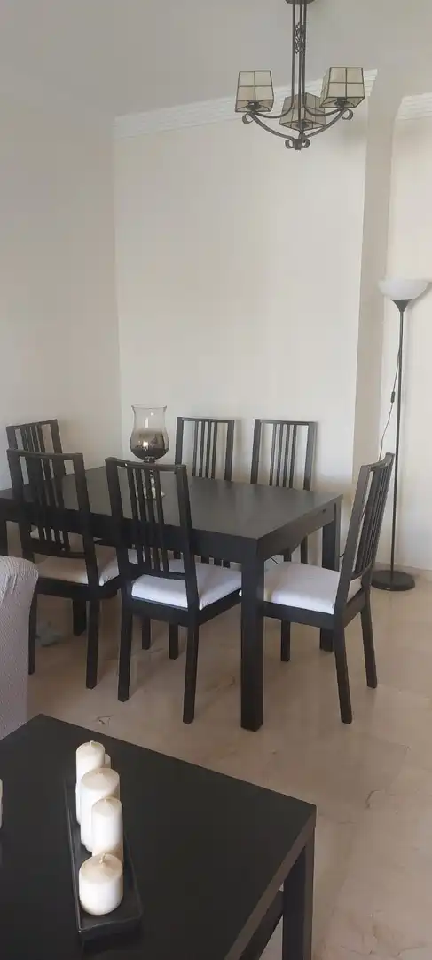 Esszimmer von Wohnung zur Miete in Manilva mit Klimaanlage, Heizung und Privatgarten