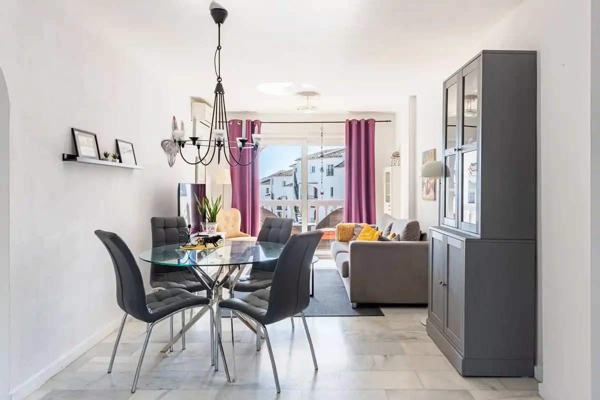 Menjador de Apartament en venda en Mijas amb Aire condicionat, Calefacció i Terrassa