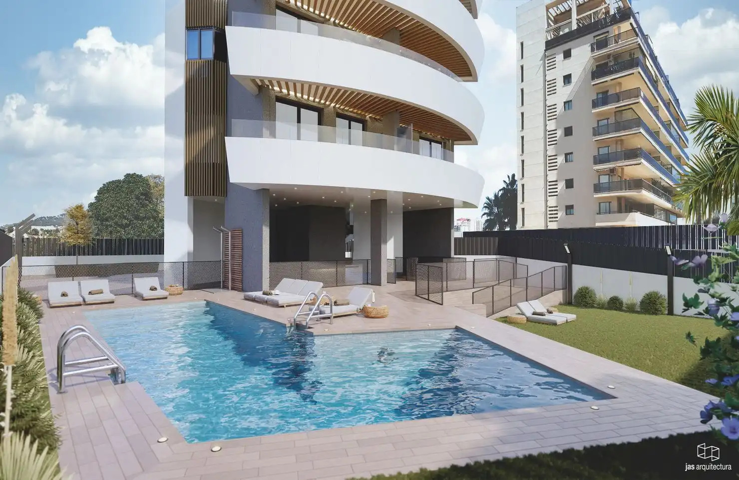 Swimming pool of Apartments for sale in Calpe / Calp  with Furnished and Community pool