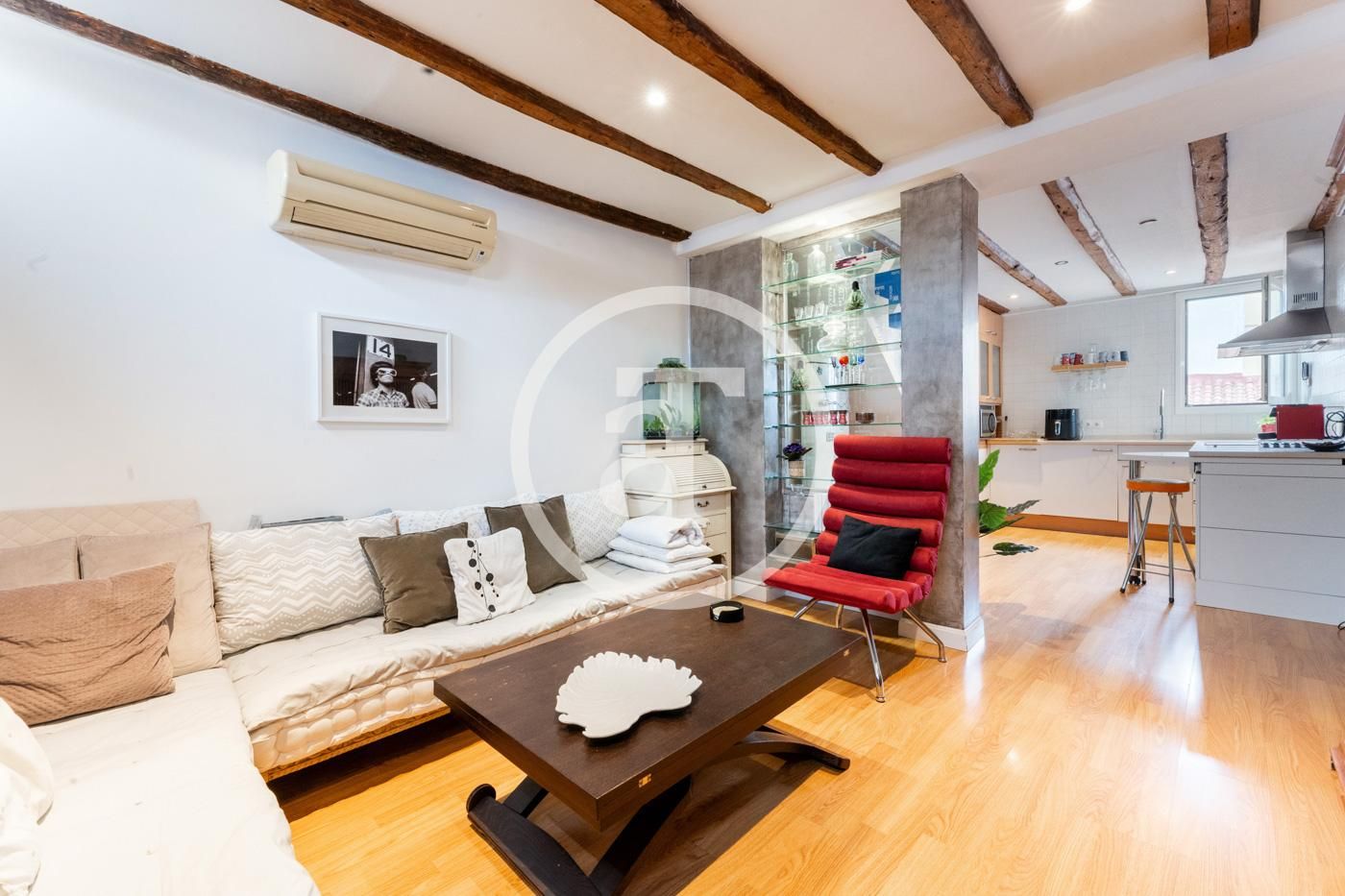Sala de estar de Dúplex de alquiler en  Madrid Capital con Aire acondicionado, Calefacción y Amueblado