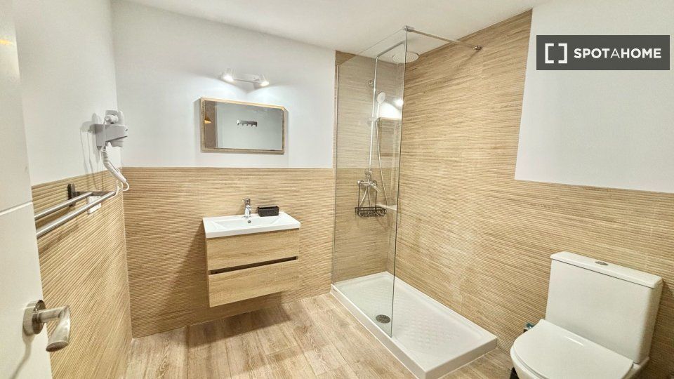 Bathroom of Flat to rent in  Madrid Capital  with Air Conditioner, Heating and Furnished