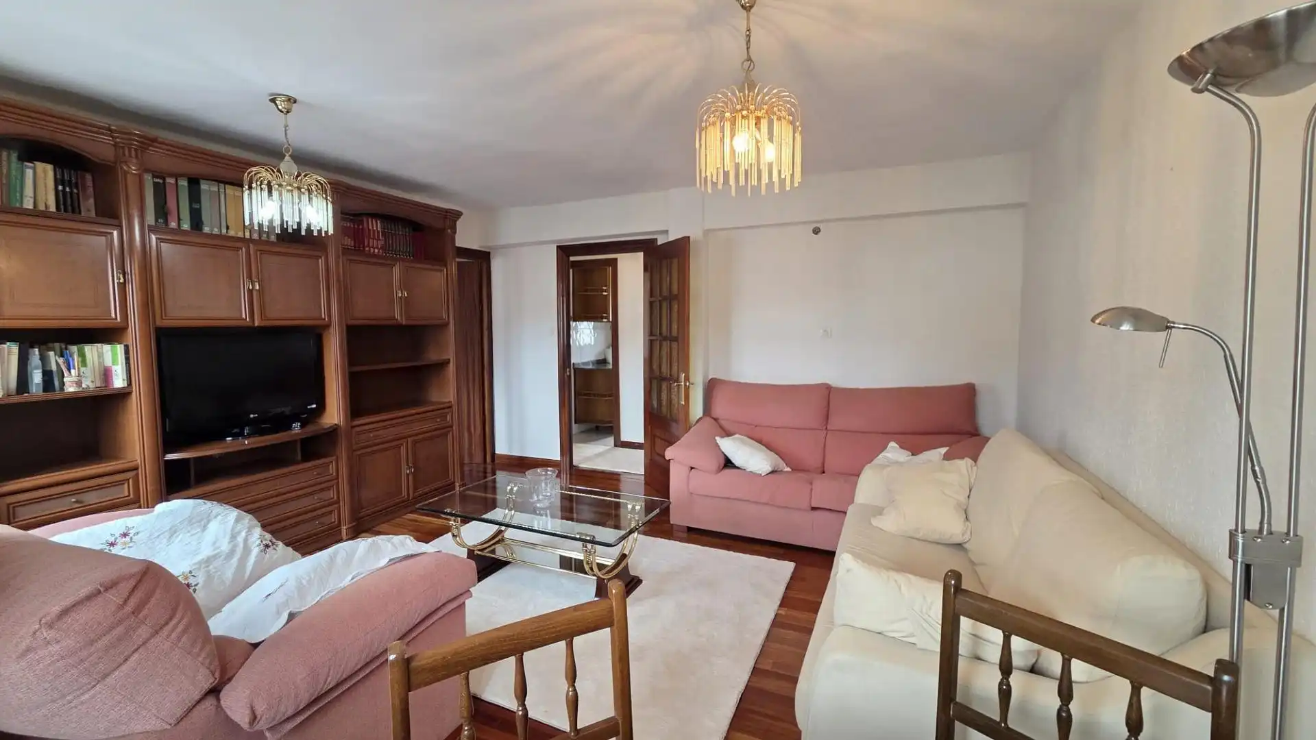 Living room of Flat for rent in Santander  with Heating, Parquet flooring and Furnished
