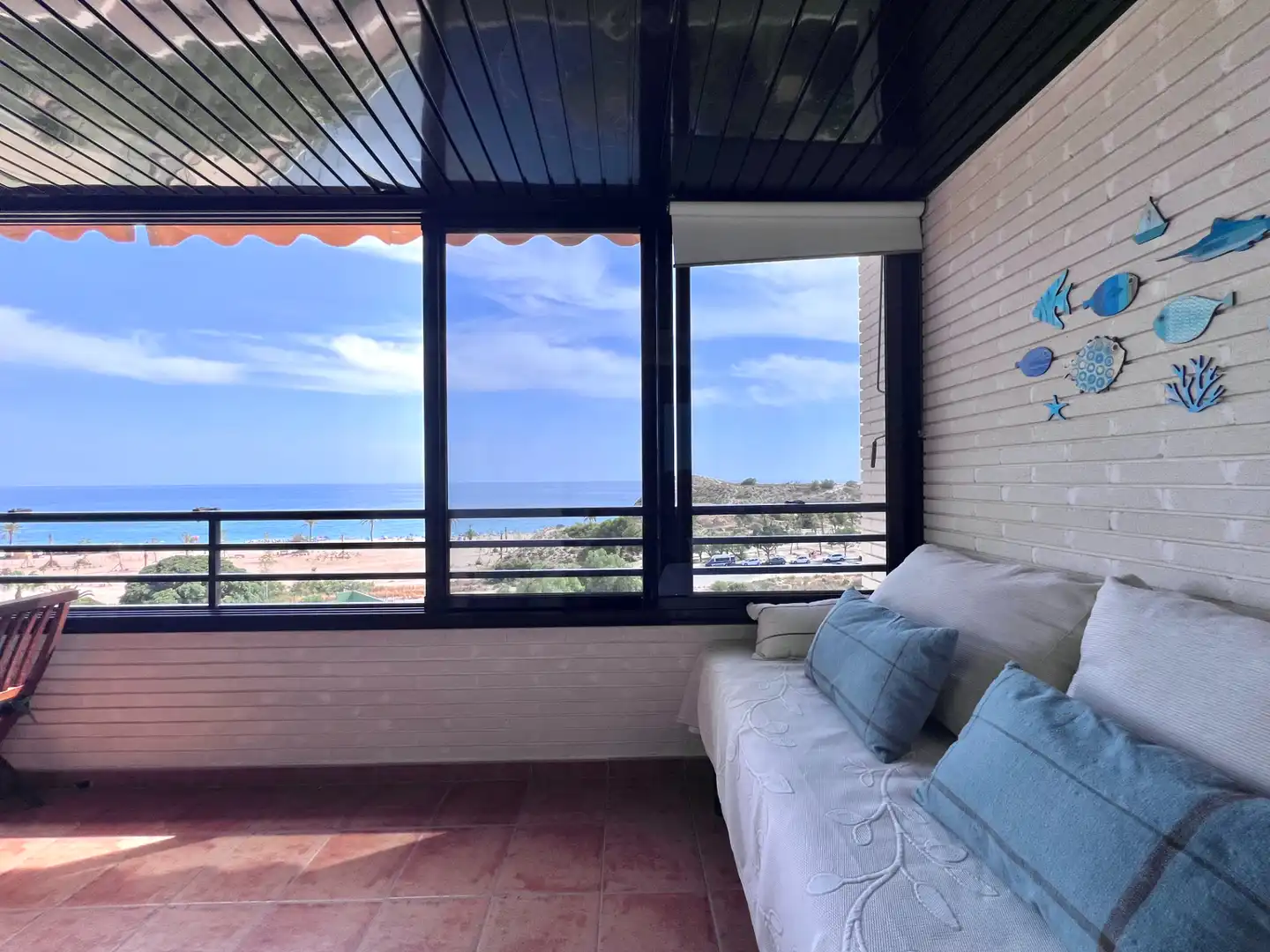 Balcony of Flat for rent in Villajoyosa / La Vila Joiosa  with Air Conditioner, Private garden and Terrace