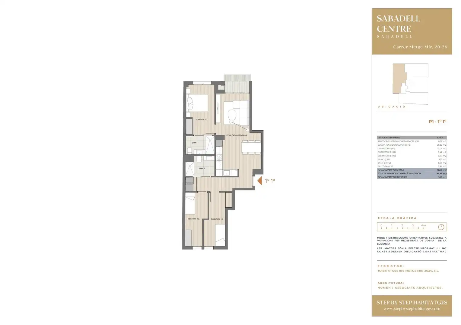 Piso en venta en Sabadell con Calefacción, Parquet y Balcón