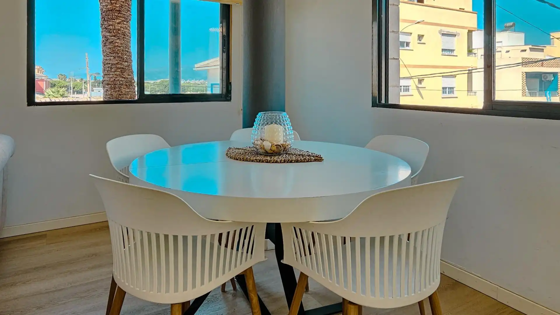 Dining room of Flat for sale in Daimús  with Air Conditioner, Terrace and Furnished