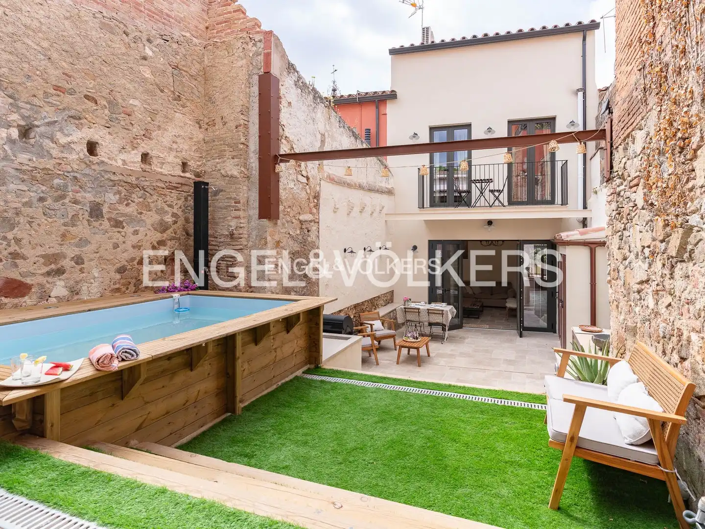 Terraza de Casa adosada de alquiler en Alella con Aire acondicionado, Calefacción y Jardín privado