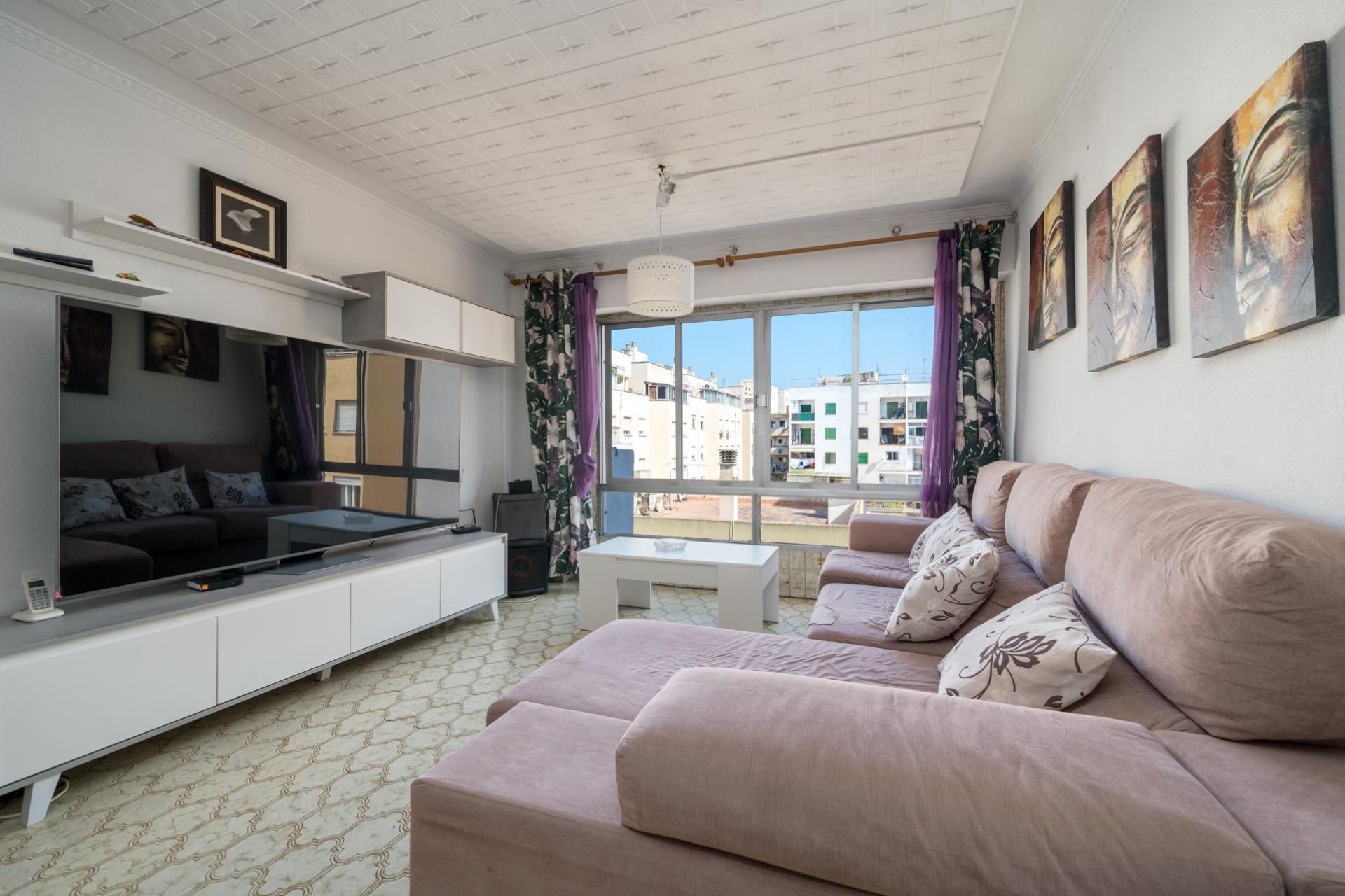 Sala d'estar de Pis en venda en  Palma de Mallorca amb Aire condicionat, Jardí privat i Balcó