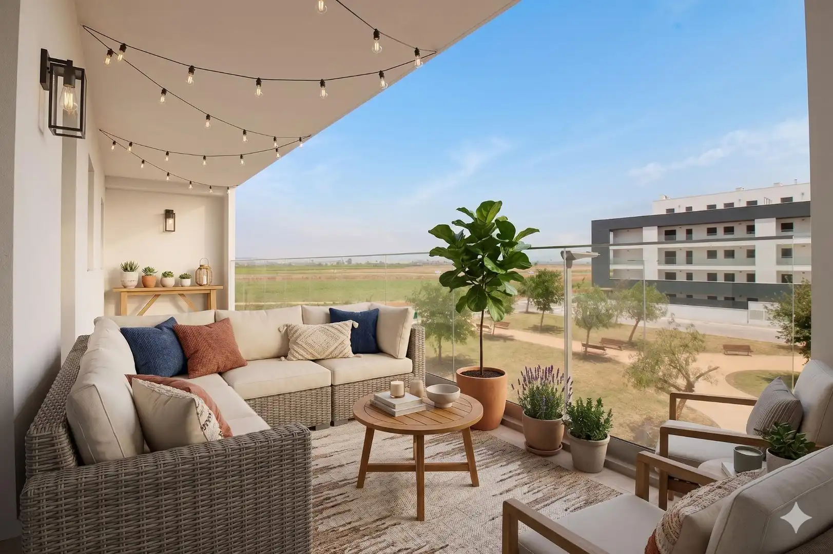 Terraza de Piso de alquiler en La Rinconada con Aire acondicionado, Jardín privado y Terraza