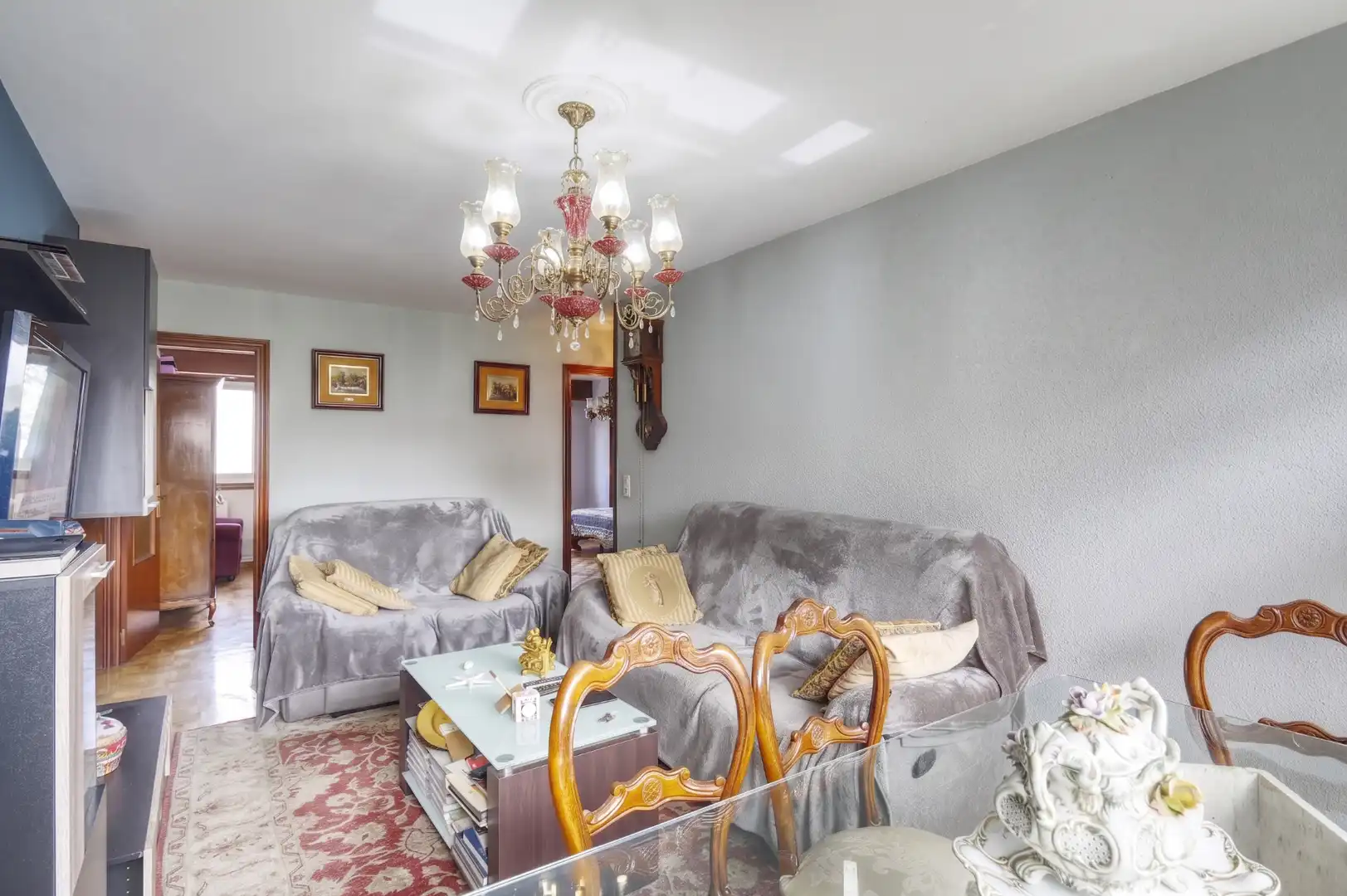 Sala de estar de Piso en venta en A Coruña Capital  con Calefacción, Parquet y Trastero