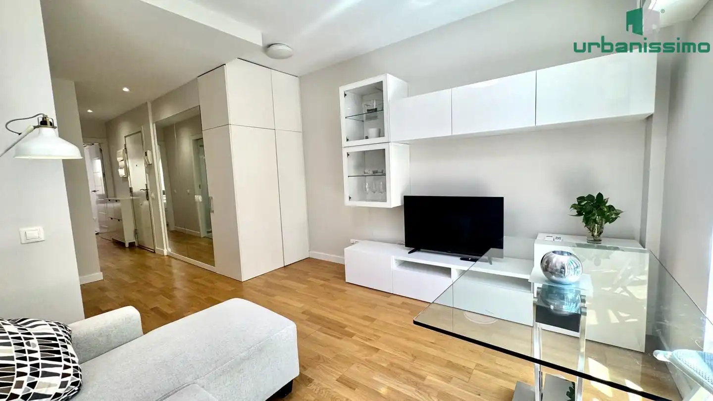 Sala d'estar de Apartament de lloguer en Madrid amb Aire condicionat, Traster i Moblat