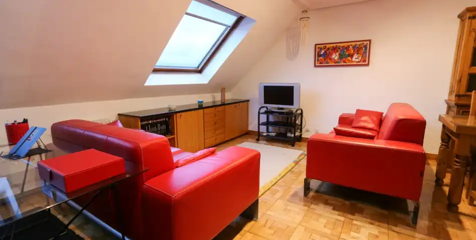 Sala d'estar de Apartament de lloguer en Oviedo  amb Calefacció, Parquet i Moblat