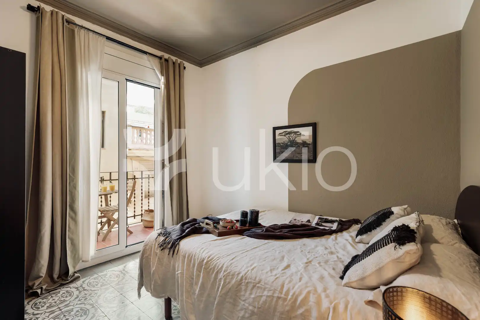 Dormitori de Apartament de lloguer en Barcelona amb Aire condicionat, Calefacció i Terrassa