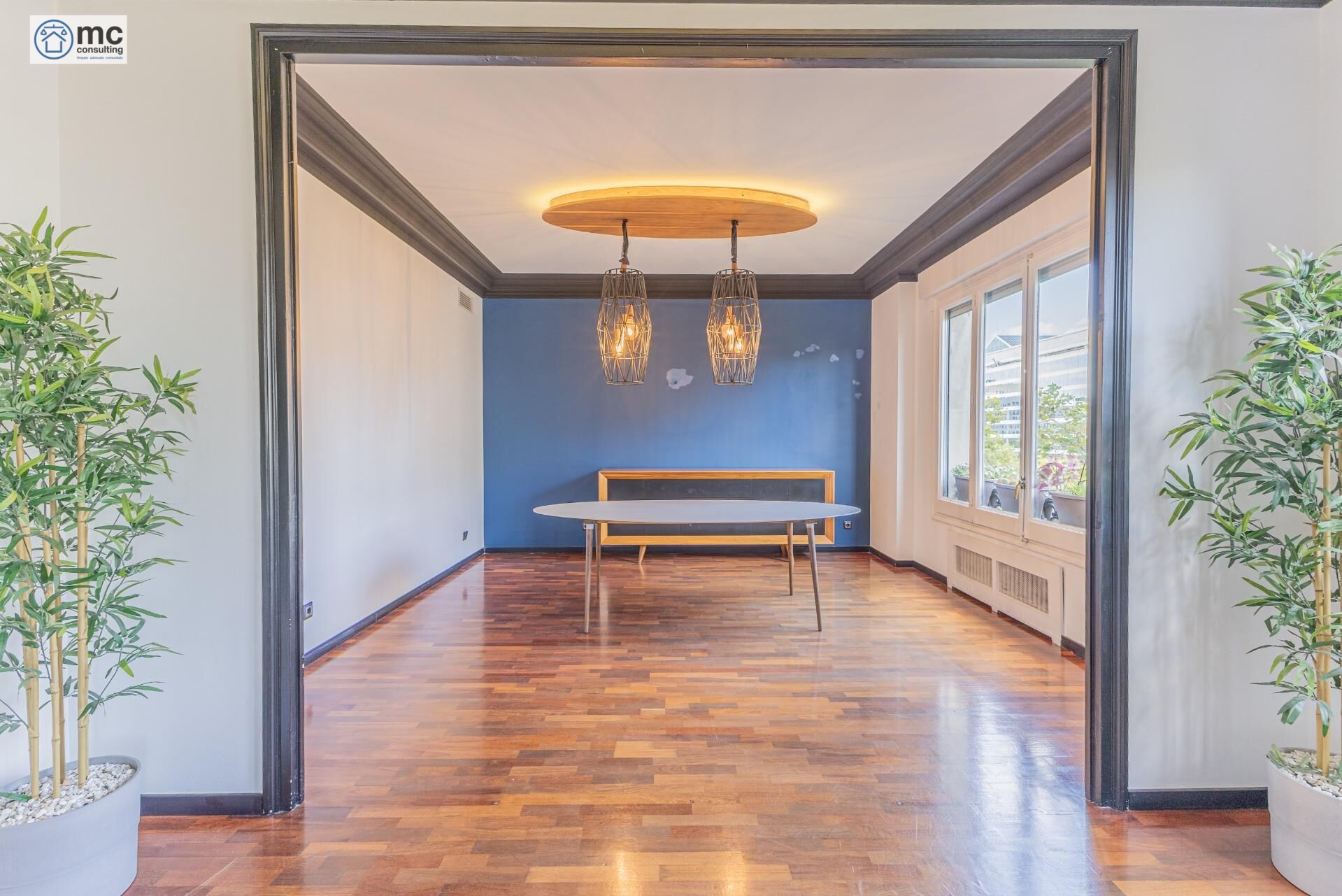 Dining room of Flat for sale in  Barcelona Capital  with Air Conditioner, Parquet flooring and Balcony