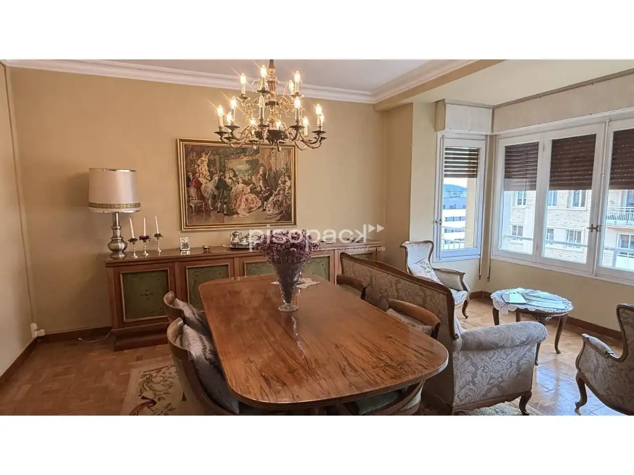 Dining room of Flat for sale in  Pamplona / Iruña  with Heating, Parquet flooring and Storage room