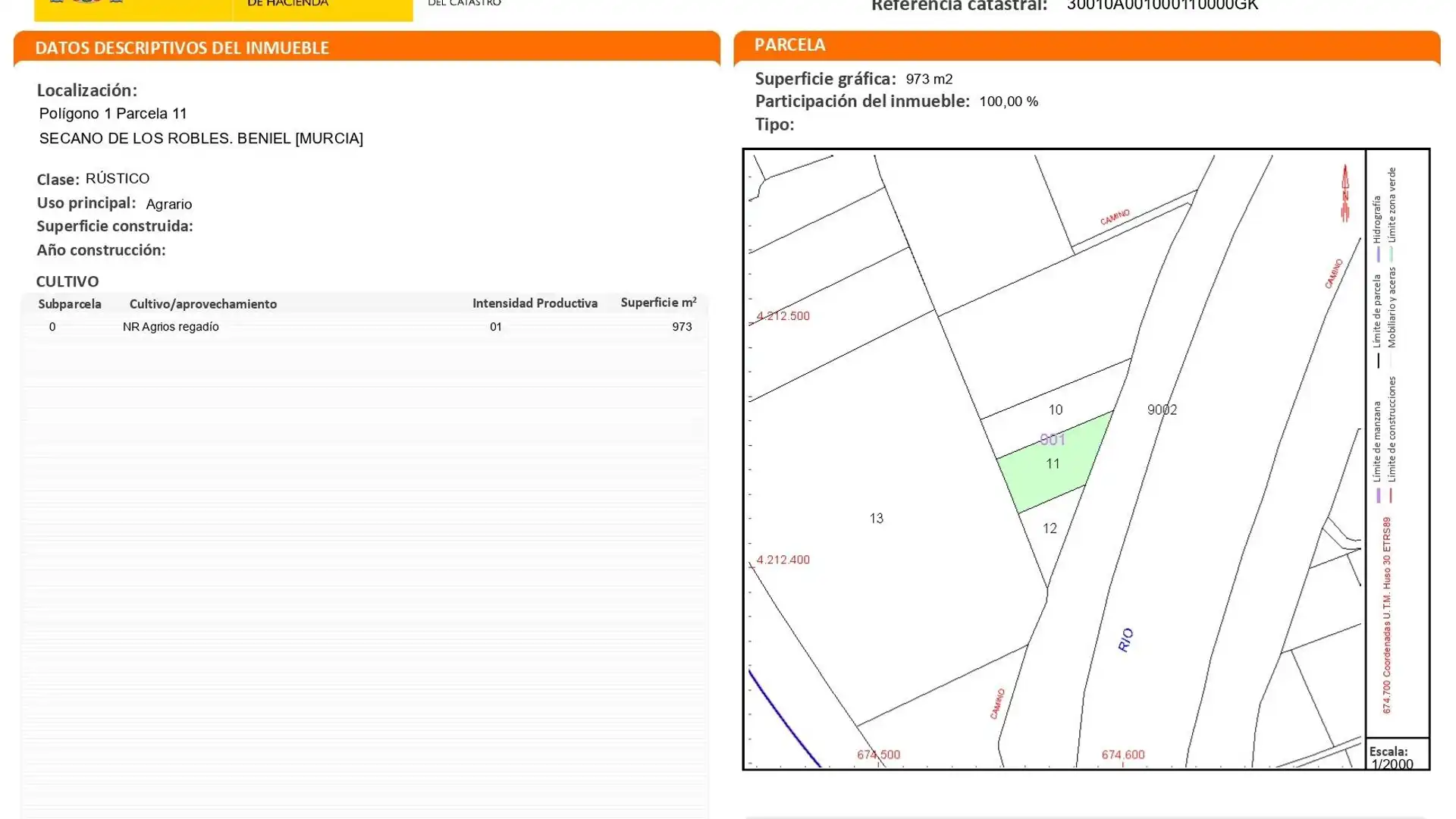 Vista exterior de Terreno en venta en Beniel