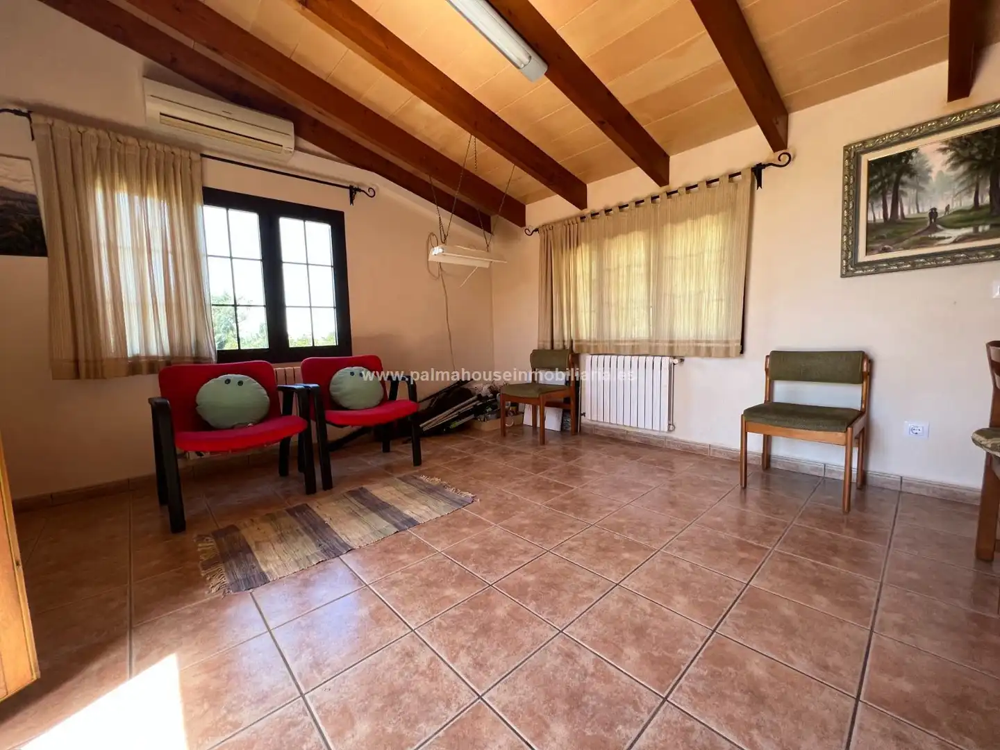 Wohnzimmer von Country house zur Miete in Muro mit Klimaanlage, Heizung und Privatgarten