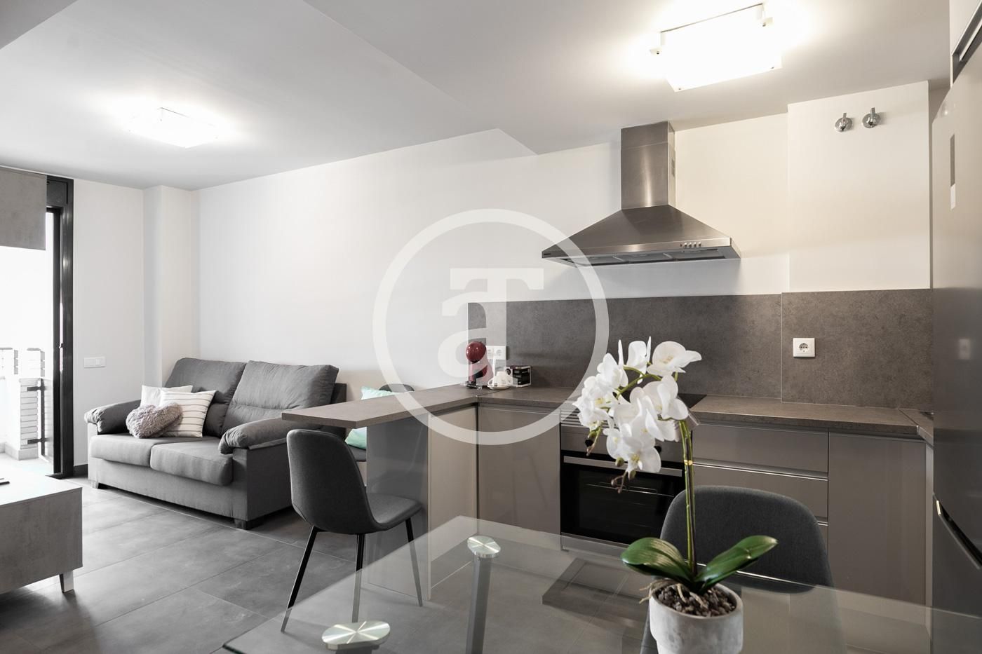 Sala d'estar de Pis de lloguer en Cornellà de Llobregat amb Aire condicionat, Calefacció i Moblat