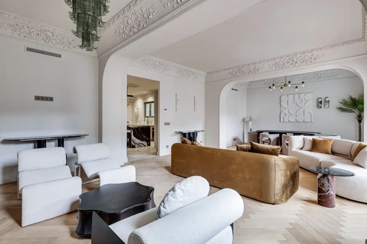 Wohnzimmer von Wohnungen zum Verkauf in Barcelona mit Klimaanlage, Heizung und Parkett