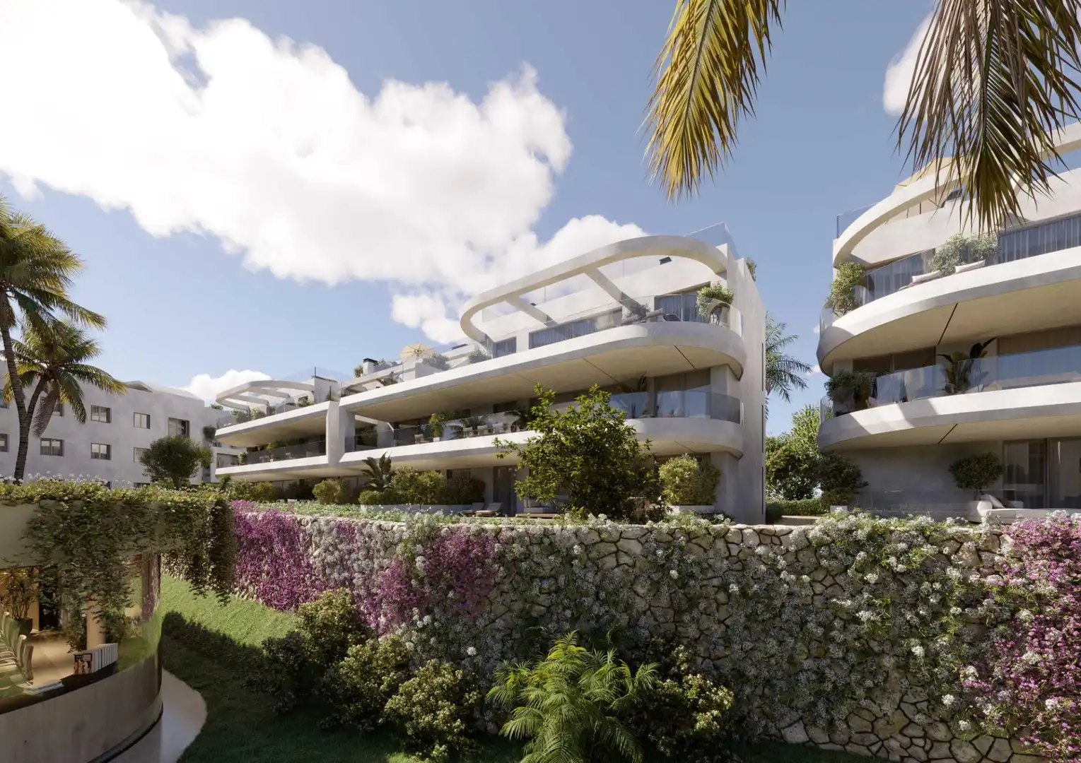 Vista exterior de Planta baja en venta en Estepona con Aire acondicionado, Jardín privado y Terraza