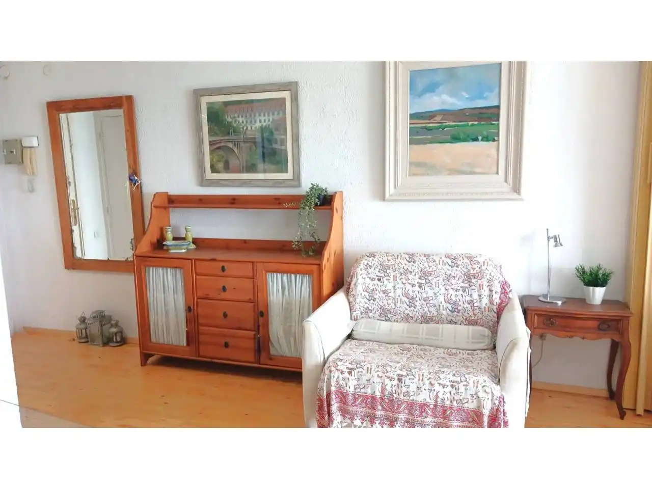 Sala d'estar de Apartament de lloguer en Cambrils amb Aire condicionat, Parquet i Terrassa