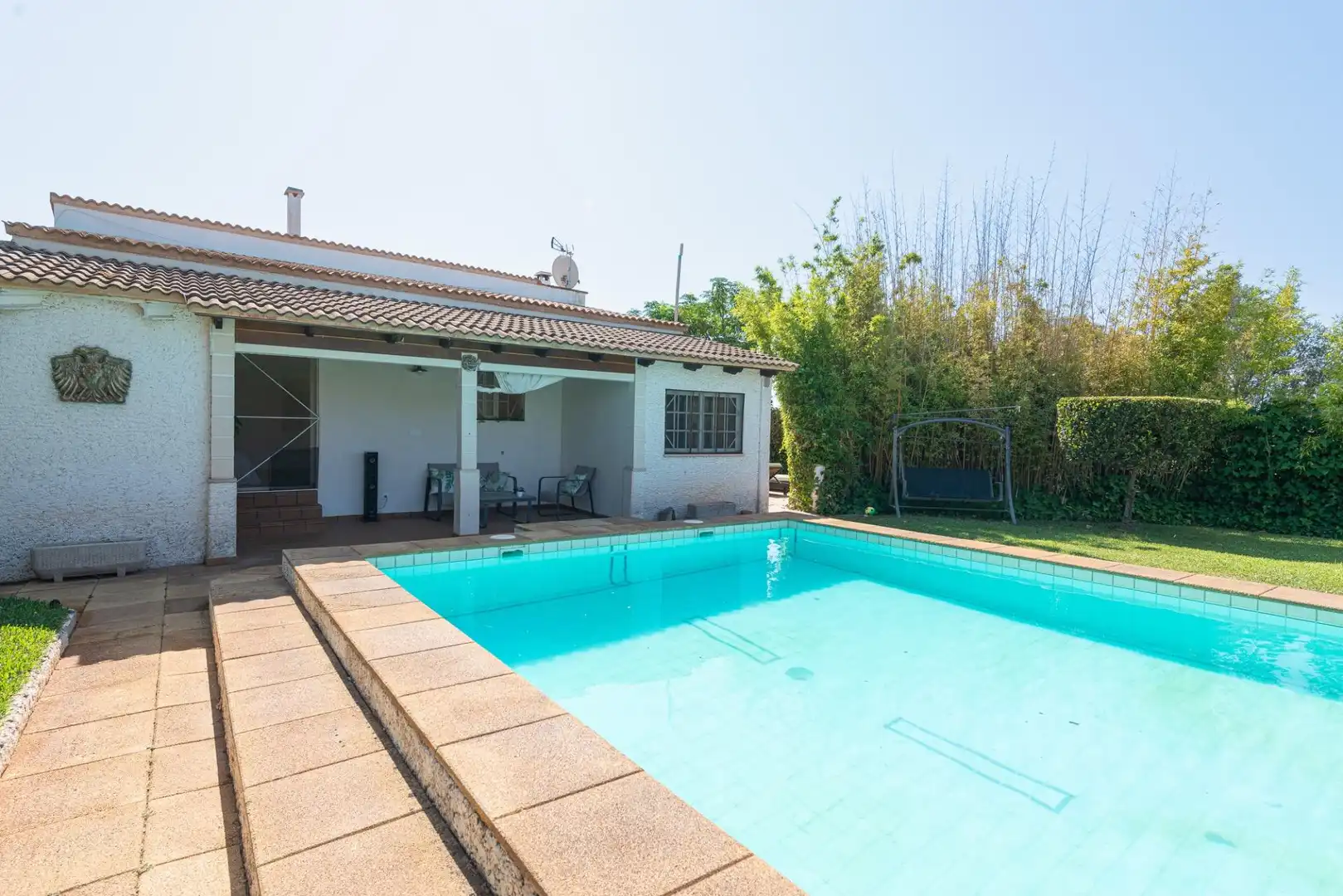 Piscina de Finca rústica en venta en Llucmajor con Aire acondicionado, Calefacción y Jardín privado