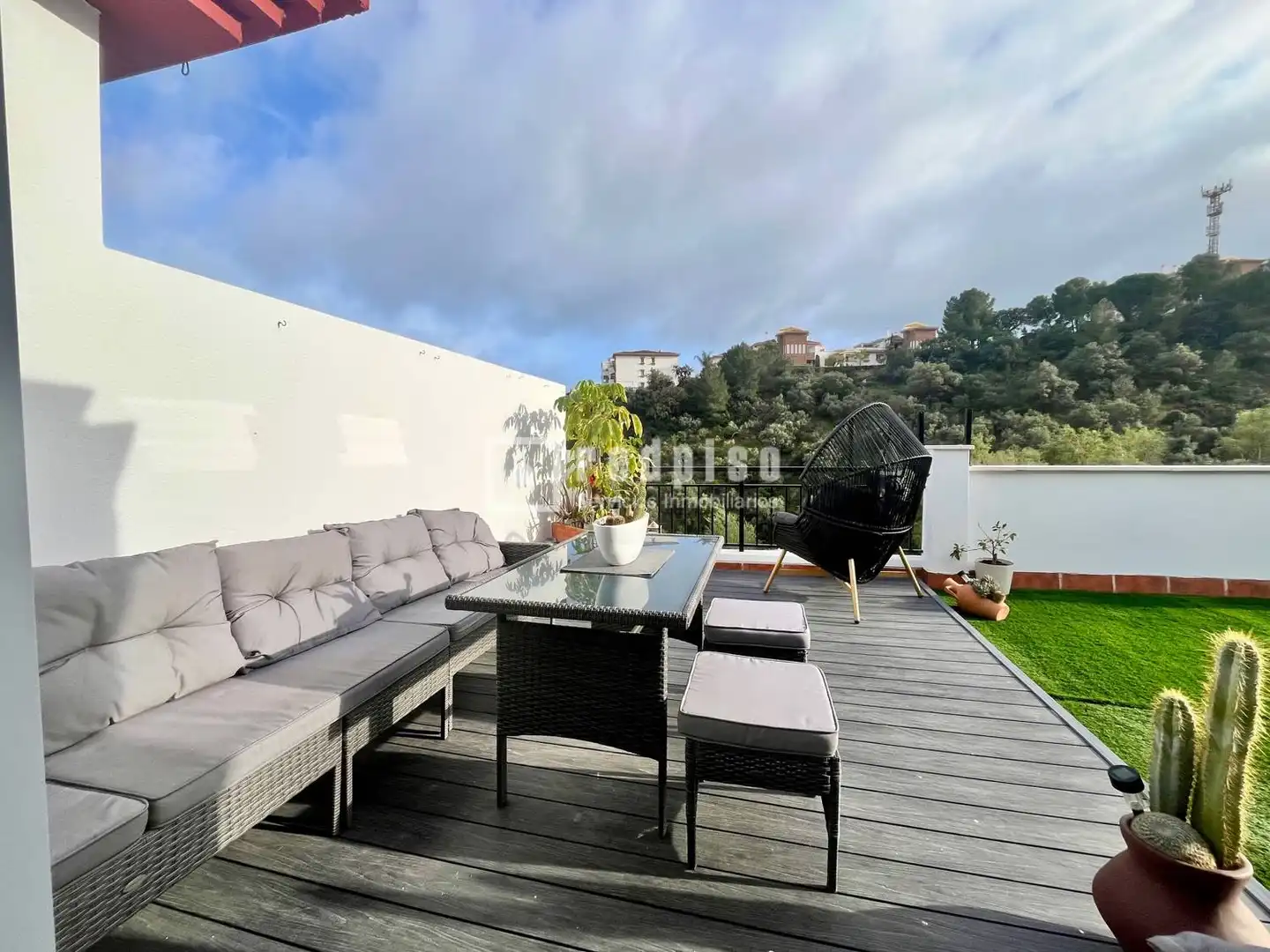 Terrasse von Dachboden zum Verkauf in Benalmádena mit Klimaanlage, Heizung und Privatgarten
