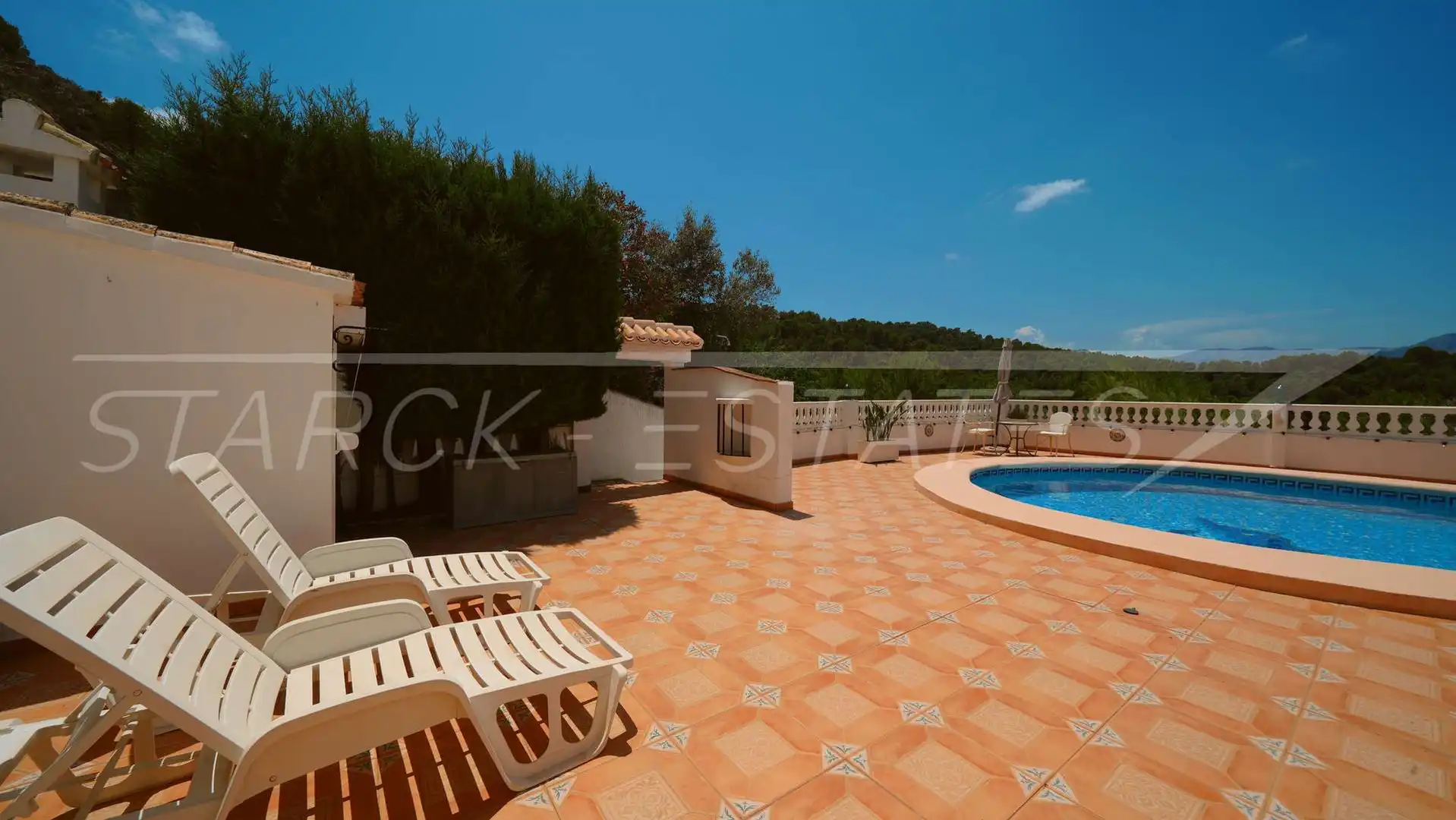 Terrassa de Casa o xalet en venda en Benidoleig amb Aire condicionat, Jardí privat i Piscina
