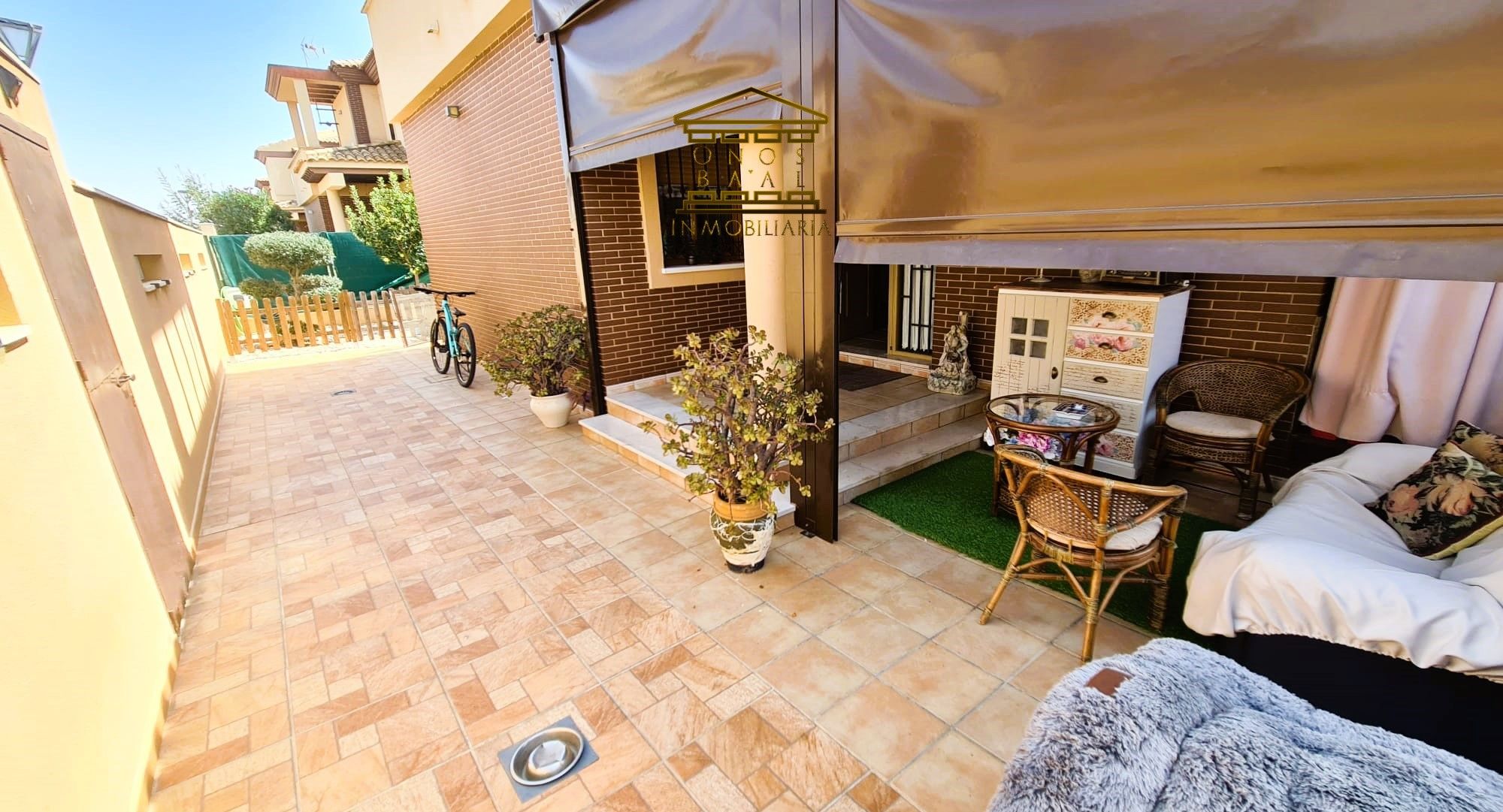Terrassa de Casa o xalet en venda en Aljaraque amb Aire condicionat, Traster i Piscina