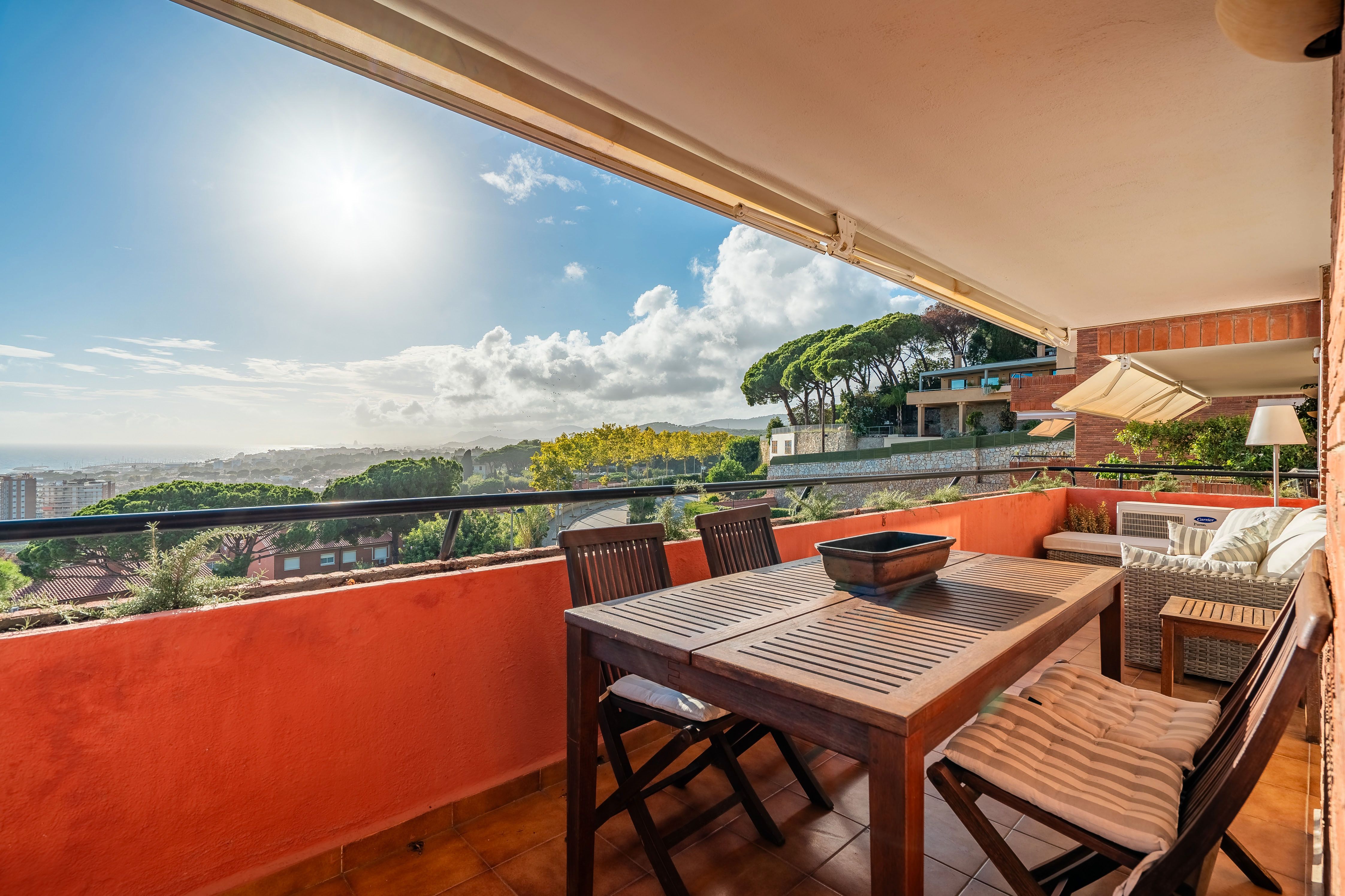 Terrace of Flat for sale in Caldes d'Estrac  with Air Conditioner, Heating and Parquet flooring