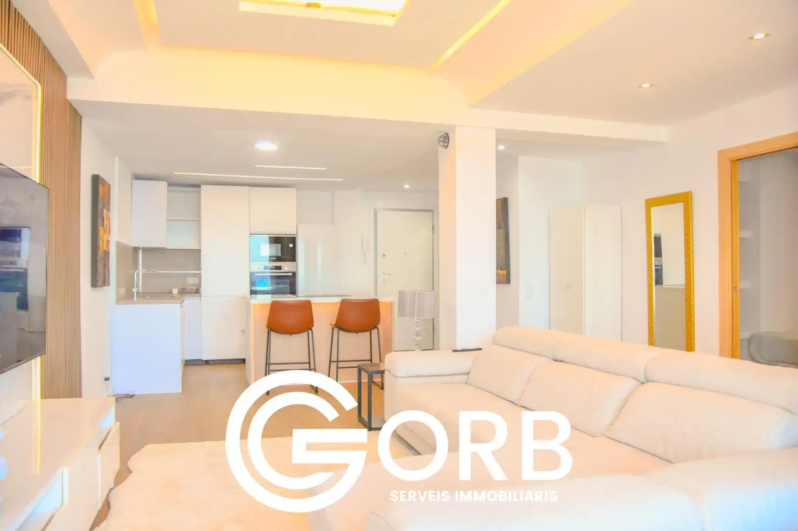 Wohnzimmer von Wohnung zum Verkauf in Mataró mit Parkett, Terrasse und Möbliert