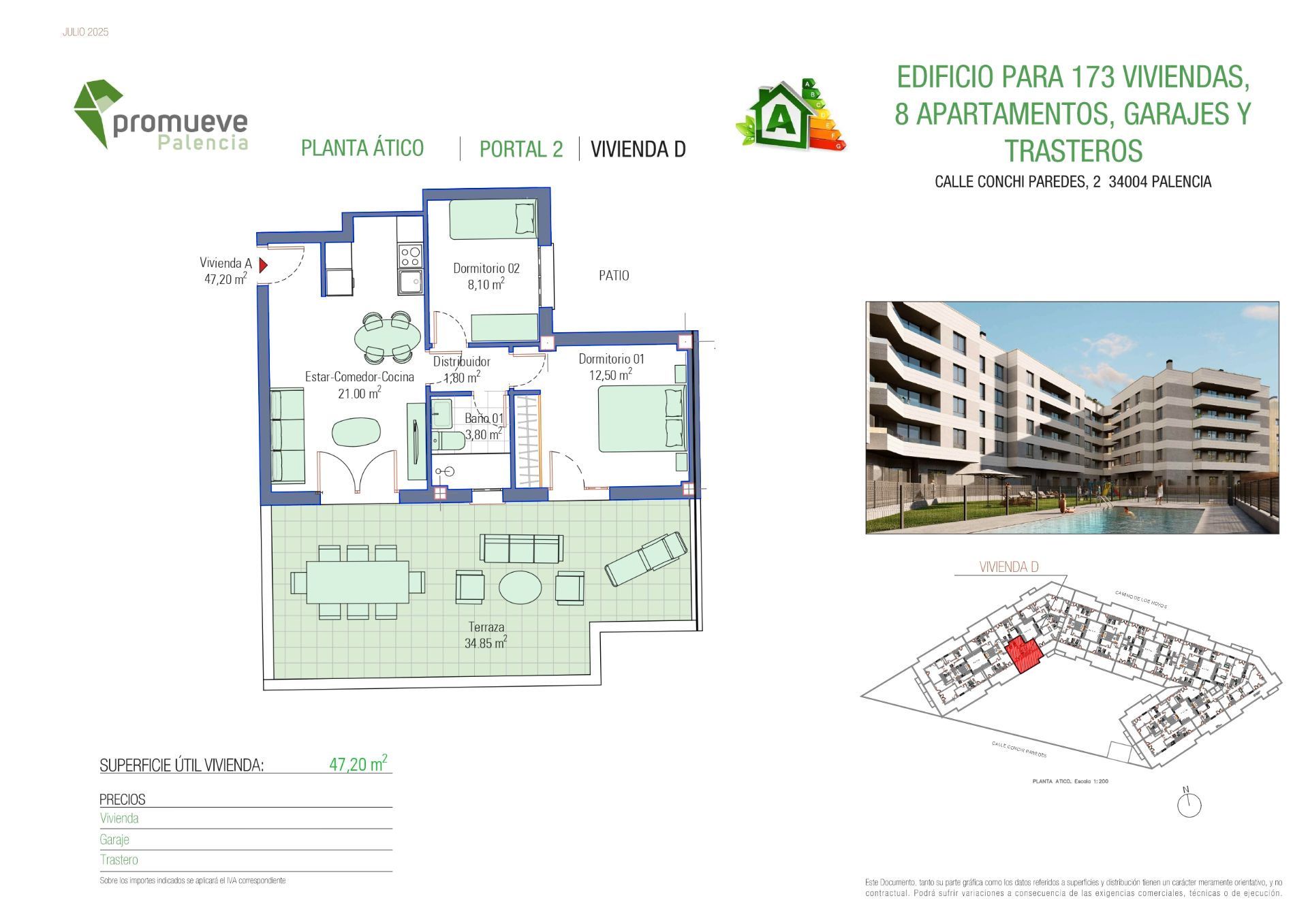 Attic for sale in Palencia Capital  with Terrace, Storage room and Community pool