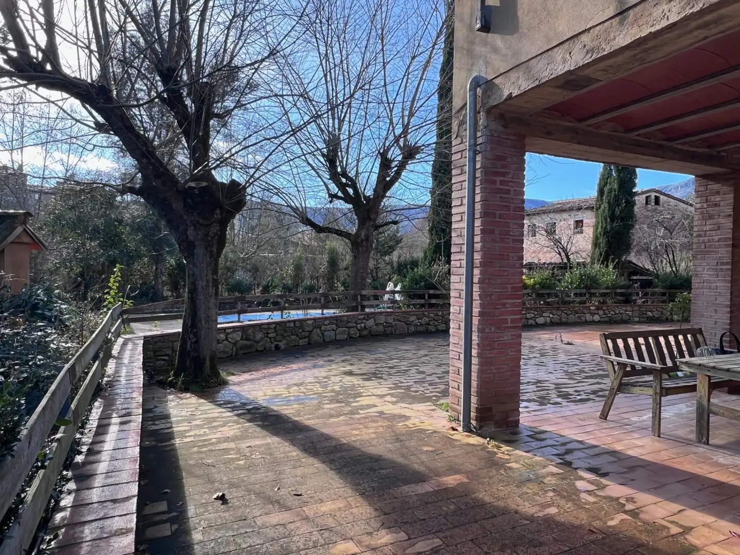 Vista exterior de Finca rústica en venda en Mieres (Girona) amb Aire condicionat, Jardí privat i Parquet